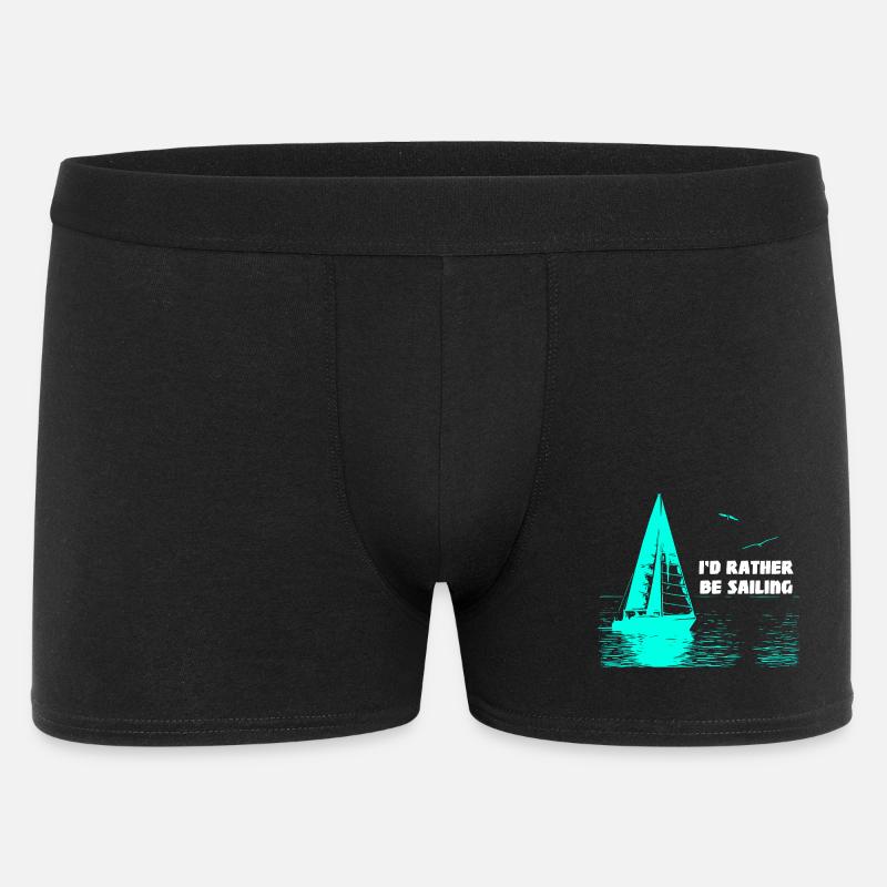 I'd rather be Sailing - Männer Boxer Shorts - Schwarz