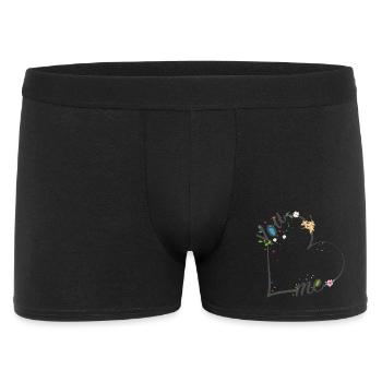 Du & Ich verbunden durch das zarte Band der Liebe - Männer Boxer Shorts - Schwarz - Vorne