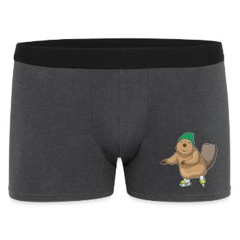 Biber Eislaufen Schlittschuhe - Männer Boxer Shorts - Anthrazit - Vorne