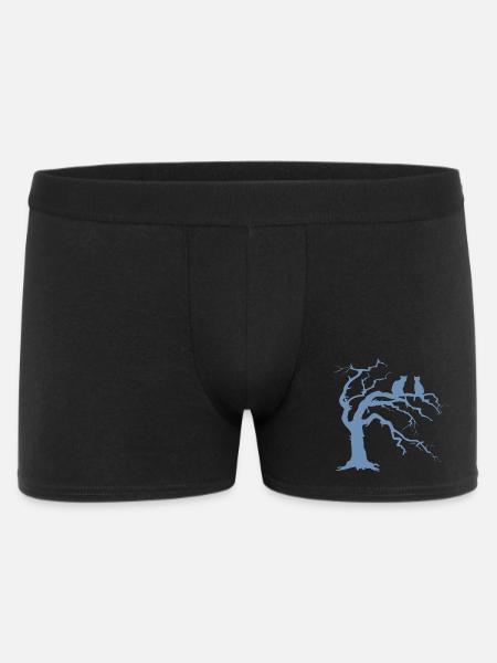 Dead tree with 2 cats silhouette - Men's Boxer Shorts - black