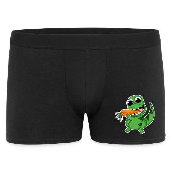 Dino eats carrot - Men's Boxer Shorts - black - Front