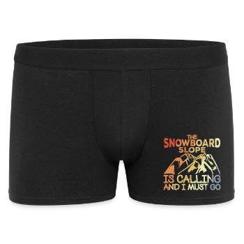 Snowboardpiste ruft und ich muss gehen - Männer Boxer Shorts - Schwarz - Vorne