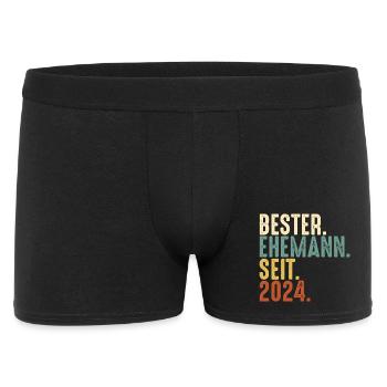 Bester Ehemann seit 2024 Ehe Hochzeit Verheiratet - Männer Boxer Shorts - Schwarz - Vorne