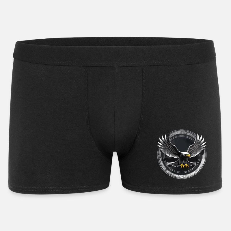 Eagle logo in circle - Men's Boxer Shorts - black