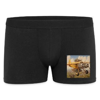 Steampunk Wolkenbomber Flugzeugkunst - Männer Boxer Shorts - Schwarz - Vorne
