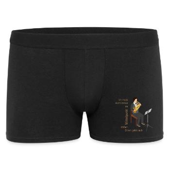 Ich muss nicht immer im Mittelpunkt stehen | HORN - Männer Boxer Shorts - Schwarz - Vorne