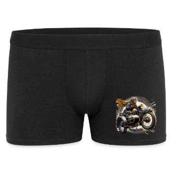 Auf zu neuen Abenteuern - Männer Boxer Shorts - Schwarz - Vorne