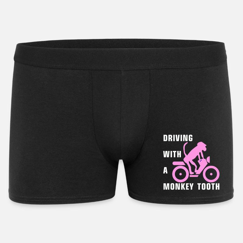 Driving with a monkey tooth - Affenzahn - Männer Boxer Shorts - Schwarz