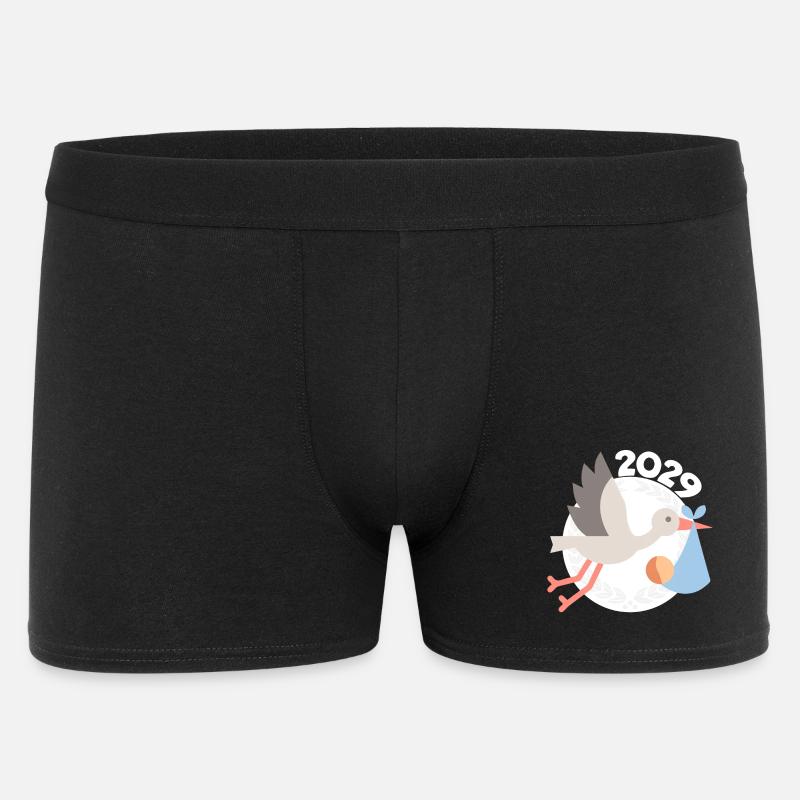 Storch mit Baby 2029 - Männer Boxer Shorts - Schwarz