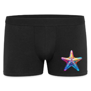 Seestern - Männer Boxer Shorts - Schwarz - Vorne