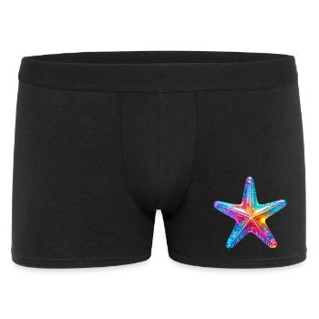 Seestern - Männer Boxer Shorts - Schwarz - Vorne