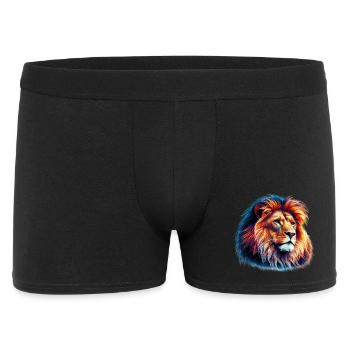 Löwe - Männer Boxer Shorts - Schwarz - Vorne