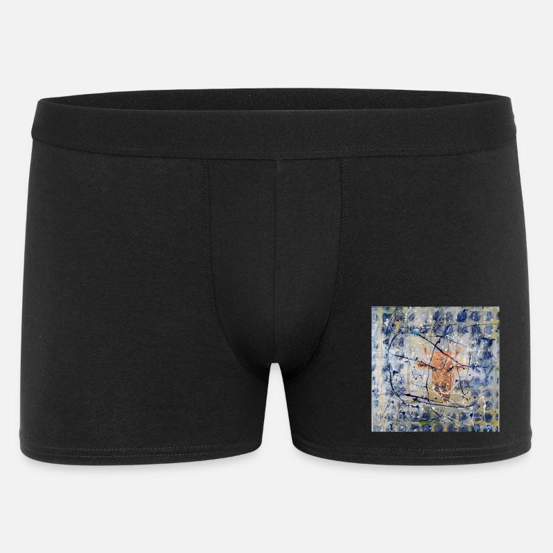 Abstraktes Tierporträt mit Kuh - Männer Boxer Shorts - Schwarz