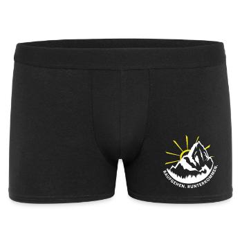 wandern raufgehen runterkommen berge kopf frei - Männer Boxer Shorts - Schwarz - Vorne
