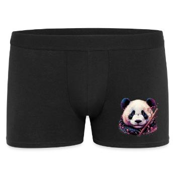 Panda - Männer Boxer Shorts - Schwarz - Vorne