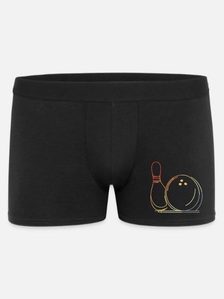 Bowling Ball and Pin Sketch - Men's Boxer Shorts - black