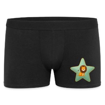 Mignon bébé lion sur étoile jungle enfant - Boxer Homme - noir - Devant