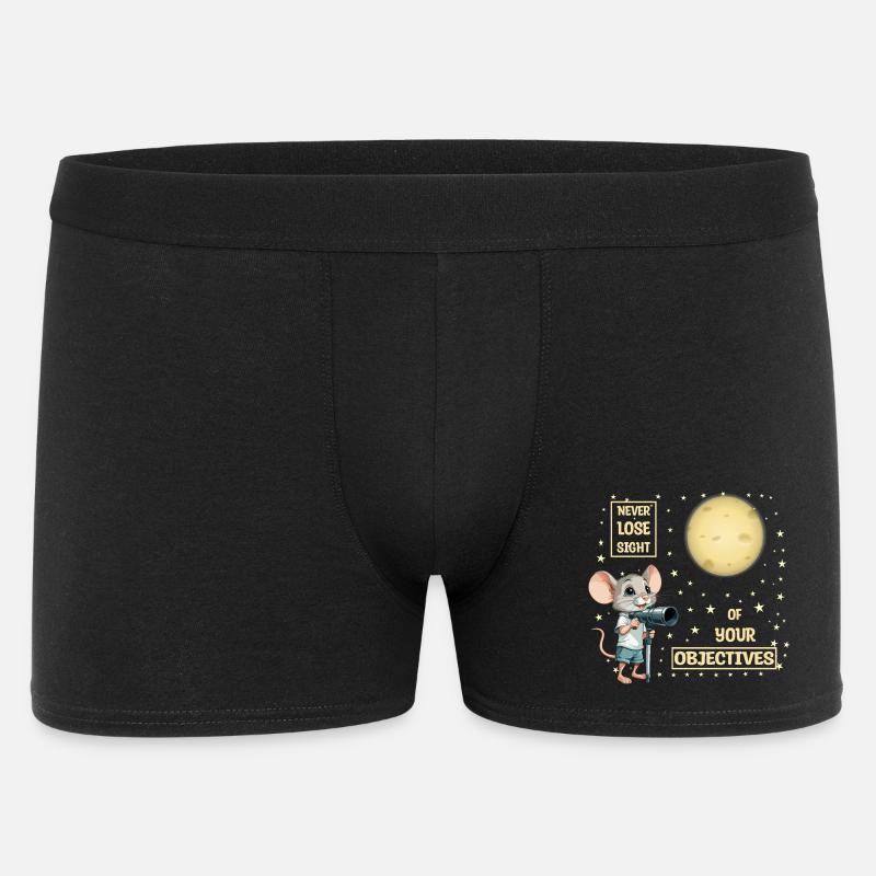 Mouse and Cheese Moon - Men's Boxer Shorts - black