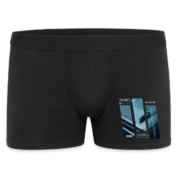 Never Stop Exploring - Männer Boxer Shorts - Schwarz - Vorne