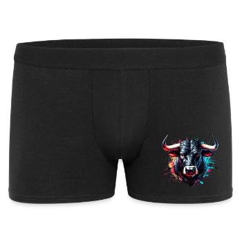 Stier - Männer Boxer Shorts - Schwarz - Vorne