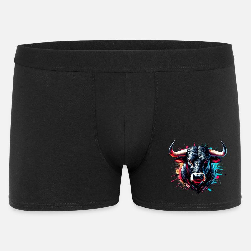Stier - Männer Boxer Shorts - Schwarz
