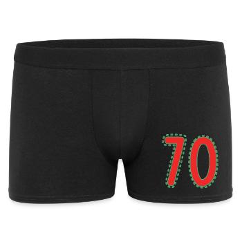 70. 70 JAHRE. 70. JAHRESTAG. 70-JÄHRIGES JUBILÄUM. - Männer Boxer Shorts - Schwarz - Vorne