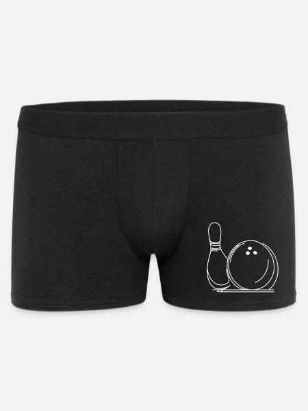 Bowling Ball and Pin Drawing - Men's Boxer Shorts - black