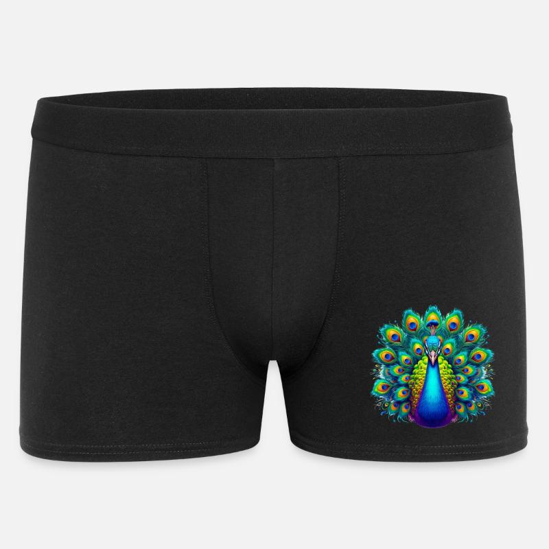Pfau - Männer Boxer Shorts - Schwarz