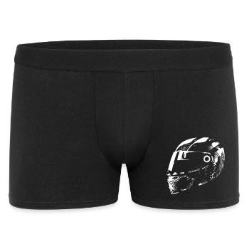 Rennfahrer Helm Auto Motorrad Symbol Illustration - Männer Boxer Shorts - Schwarz - Vorne