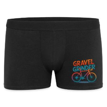 Gravel Grinder Bicycle Illustration - Men's Boxer Shorts - black - Front