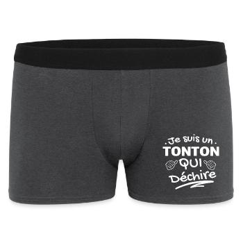 Je suis un Tonton Qui Déchire - Boxer Homme - charbon - Devant