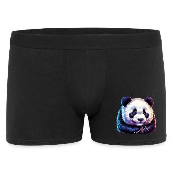 Panda - Männer Boxer Shorts - Schwarz - Vorne