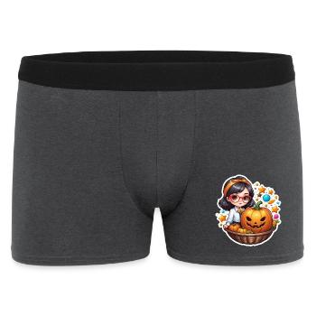 Filles Halloween Citrouille Panier - Boxer Homme - charbon - Devant