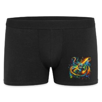 Farbenfroher Gitarrenausdruck - Männer Boxer Shorts - Schwarz - Vorne