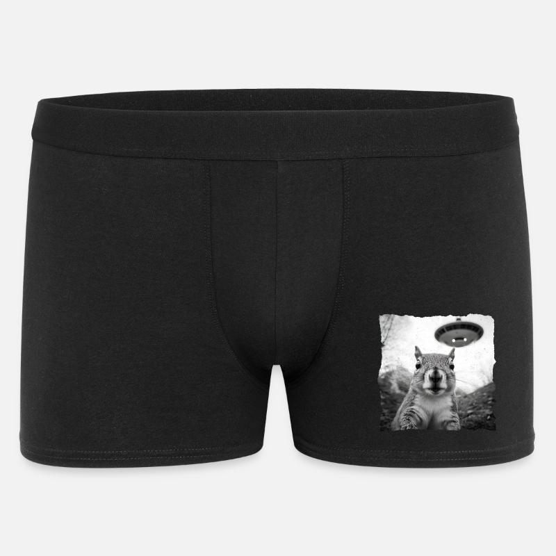 Alien Squirrel Encounter – Fun Sci-Fi - Men's Boxer Shorts - black