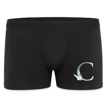 C Monogram, Floral, Customizable - Men's Boxer Shorts - black - Front
