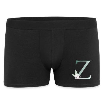 Z Monogram, Floral, Personnalisable - Boxer Homme - noir - Devant