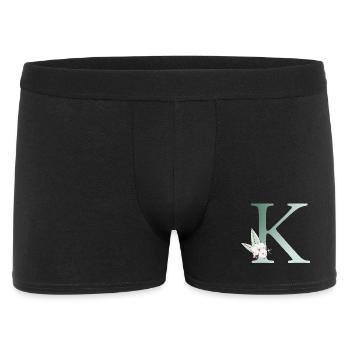 K Monogram, Floral, Personalizable - Men's Boxer Shorts - black - Front