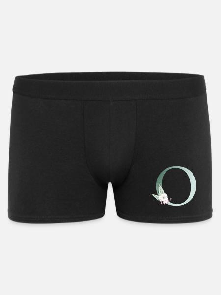 O Monogram, Floral, Customizable - Men's Boxer Shorts - black