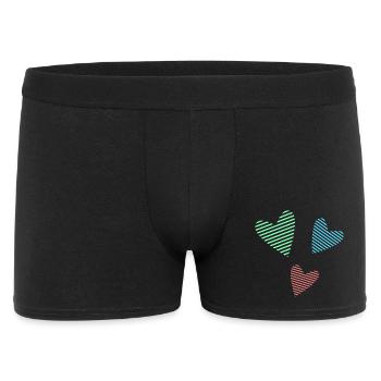 HERZ. VIELEN DANK. GELIEBTE. MEISTER. DANKE HERRIN. - Männer Boxer Shorts - Schwarz - Vorne