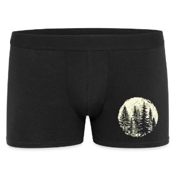 Silhouette de forêt nocturne avec pleine lune - Boxer Homme - noir - Devant