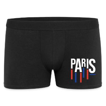 Paris Typography with Flag Accents - Men's Boxer Shorts - black - Front