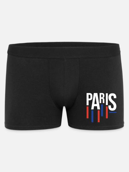 Pariser Typografie mit Flaggenakzenten - Männer Boxer Shorts - Schwarz