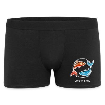 Deux Harmonies Yin Yang en Poissons - Boxer Homme - noir - Devant