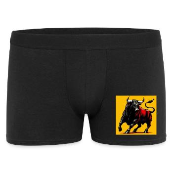 Stier - Männer Boxer Shorts - Schwarz - Vorne