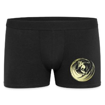 Surfer Silhouette Surfing - Männer Boxer Shorts - Schwarz - Vorne