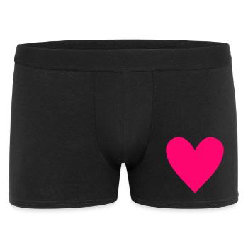 Bright Pink Heart Motif - Men's Boxer Shorts - black - Front