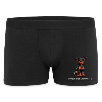 Sprich mit der Pfote Zwergpinscher Pinscher Minpin - Männer Boxer Shorts - Schwarz - Vorne