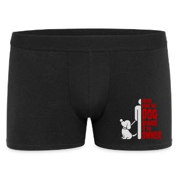 Never Mind Dog Beware Owner Warning Dogs Humor - Men's Boxer Shorts - black - Front