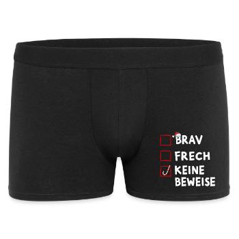 Weihnachten Brav Frech Keine Beweise Santa - Männer Boxer Shorts - Schwarz - Vorne